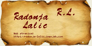 Radonja Lalić vizit kartica